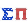 Sigma Pi American Flag Greek Letter Sticker