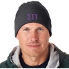 Sigma Pi Greek Letter Knit Cap(Dark Grey W/Purple Thread Color)