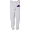 Sigma Pi Greek Lettered Thigh Sweatpants(Light Ash Grey)