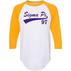 Sigma Pi Tail Year Raglan(White W/Gold)