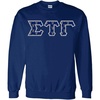 Sigma Tau Gamma Fraternity Crest Twill Letter Crewneck Sweatshirt(Navy Blue)