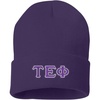 Tau Epsilon Phi Big Greek Lettered Knit Cap(Purple)