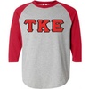 Tau Kappa Epsilon Lettered Raglan T-Shirts(Grey W/Red)