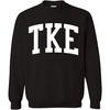 Tau Kappa Epsilon TKE Arched Greek Letter Crewneck Sweatshirt Black(Black)