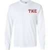 Tau Kappa Epsilon TKE Flag Long Sleeve T-Shirt(White)