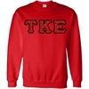 Tau Kappa Epsilon TKE Fraternity Crest Twill Letter Crewneck Sweatshirt(Red)