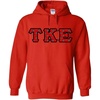 Tau Kappa Epsilon TKE Fraternity Crest Twill Letter Hooded Sweatshirt(Red)