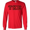 Tau Kappa Epsilon TKE Fraternity Crest Twill Letter Longsleeve Tee(Red)