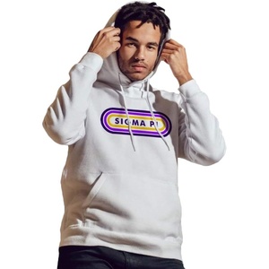 Greekgear Men’s Sigma Pi Capsule Hooded Sweatshirt White(White)