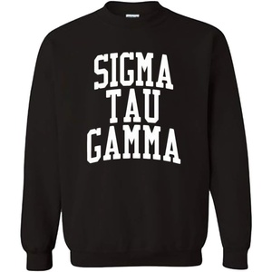 Greekgear Men’s Sigma Tau Gamma BIG TEXT Crewneck Sweatshirt Black(Black)