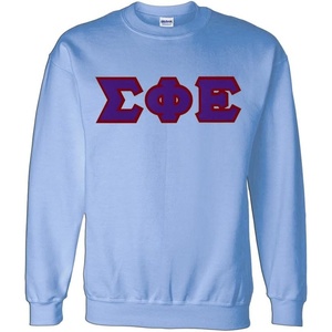 Greekgear Sigma Phi Epsilon Lettered Crewneck(Light Blue)
