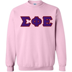 Greekgear Sigma Phi Epsilon Lettered Crewneck(Light Pink)