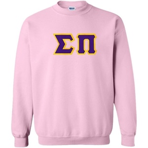 Greekgear Sigma Pi Lettered Crewneck(Light Pink)