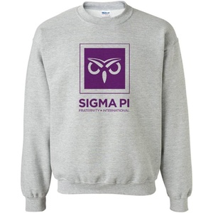 Greekgear Sigma Pi Logo Crewneck Sweatshirt(Sports Grey)