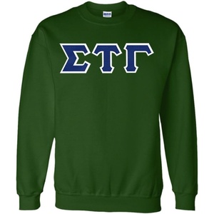 Greekgear Sigma Tau Gamma Lettered Crewneck(Forest Green)