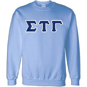 Greekgear Sigma Tau Gamma Lettered Crewneck(Light Blue)