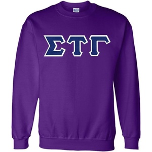 Greekgear Sigma Tau Gamma Lettered Crewneck(Purple)