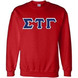 Greekgear Sigma Tau Gamma Lettered Crewneck(Red)