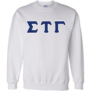 Greekgear Sigma Tau Gamma Lettered Crewneck(White)