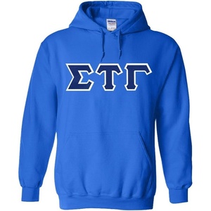 Greekgear Sigma Tau Gamma Lettered Hooded Sweatshirt(Royal Blue)