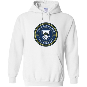 Greekgear Sigma Tau Gamma Shield Hooded Sweatshirt(White)