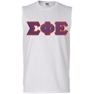 Sigma Phi Epsilon Lettered Sleeveless Tee(White)