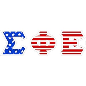 Sigma Phi Epsilon SigEp American Flag Greek Letter Sticker