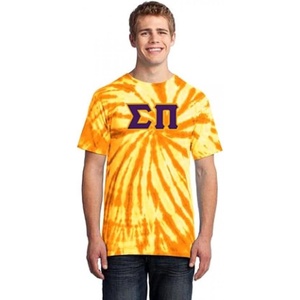 Sigma Pi Essential Tie-Dye Lettered Tee(Gold)