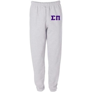 Sigma Pi Greek Lettered Thigh Sweatpants(Light Ash Grey)