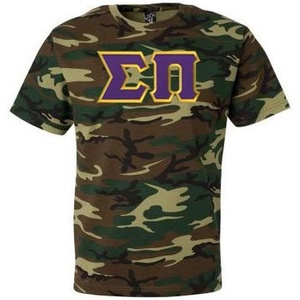 Sigma Pi Lettered Camouflage T-Shirt(Camouflage)