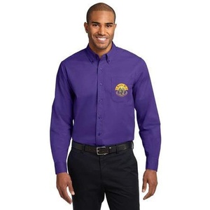 Sigma Pi Long Sleeve Oxford(Purple/Light Stone)