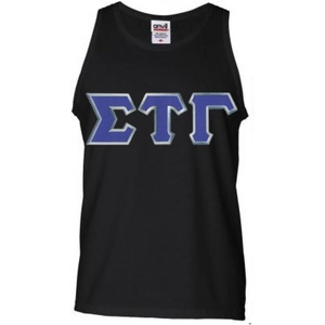 Sigma Tau Gamma Lettered Tank Top(Black)