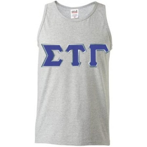Sigma Tau Gamma Lettered Tank Top(Sports Grey)