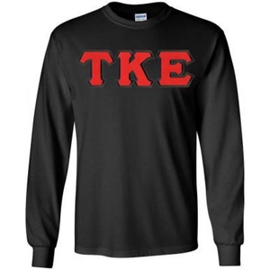 Tau Kappa Epsilon Lettered Long Sleeve Tees(Black)