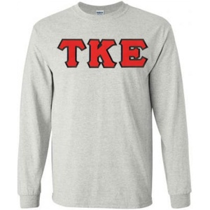 Tau Kappa Epsilon Lettered Long Sleeve Tees(Sports Grey)