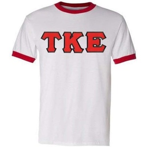 Tau Kappa Epsilon Lettered Ringer Shirts(White/Red)