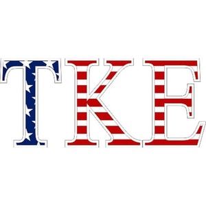 Tau Kappa Epsilon TKE American Flag Greek Letter Sticker-2.5″ Tall