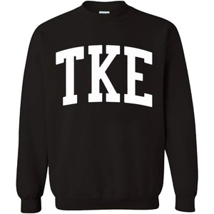 Tau Kappa Epsilon TKE Arched Greek Letter Crewneck Sweatshirt Black(Black)