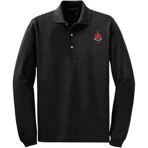 Tau Kappa Epsilon TKE Emblem Long Sleeve Polo(Black)