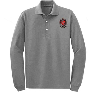 Tau Kappa Epsilon TKE Emblem Long Sleeve Polo(Cool Grey)
