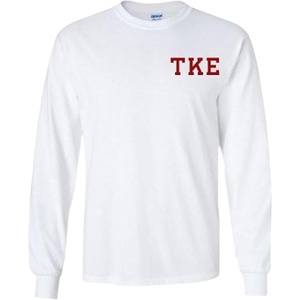 Tau Kappa Epsilon TKE Flag Long Sleeve T-Shirt(White)