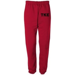 Tau Kappa Epsilon TKE Greek Lettered Thigh Sweatpants(Red)