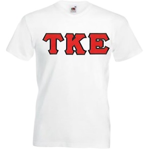 Tau Kappa Epsilon TKE Lettered V-Neck T-Shirt(White)