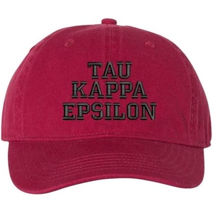 Tau Kappa Epsilon TKE Pigment Dyed Baseball Cap(Brick W/Black Thread Color)