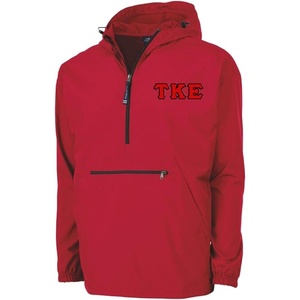 Tau Kappa Epsilon TKE Tackle Twill Lettered Pack N Go Pullover(Red)