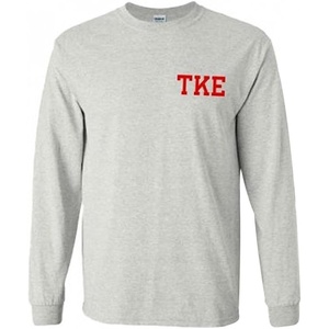 Tau Kappa Epsilon TKE World Famous Crest Long Sleeve T-Shirts(Light Grey)