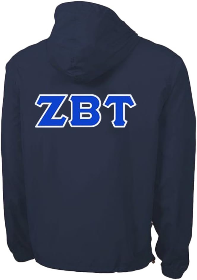 image:imageZeta Beta Tau ZBT Tackle Twill Lettered Pack N Go PulloverNavy Blue