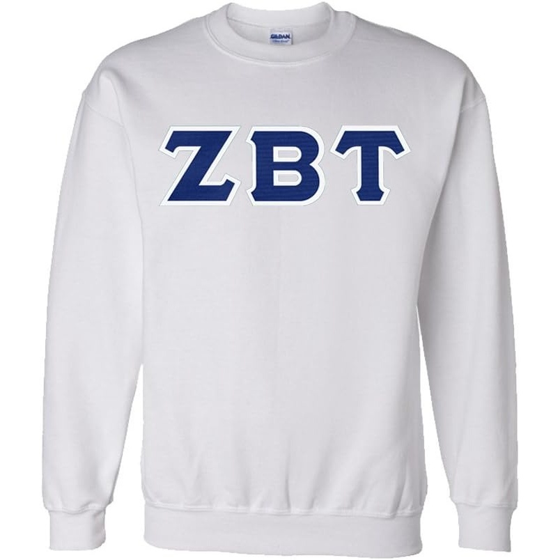 image:imageGreekgear Zeta Beta Tau Lettered CrewneckWhite