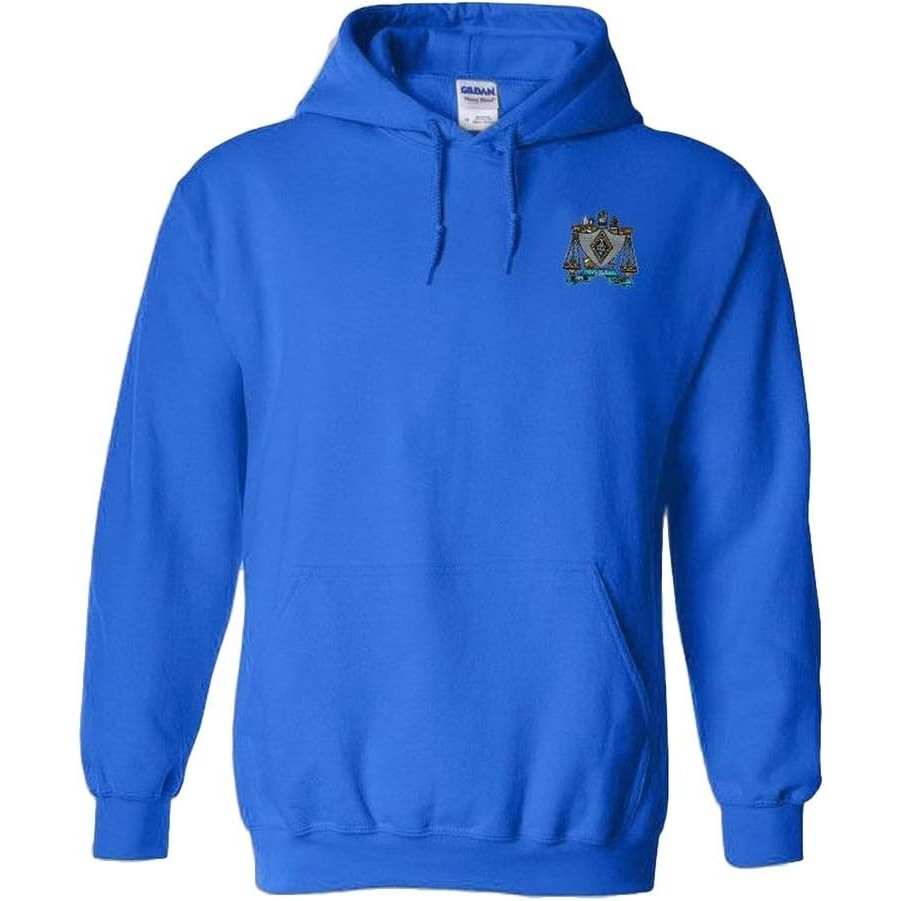 image:imageGreekgear Zeta Beta Tau ZBT Crest Shield Emblem Hooded SweatshirtRoyal Blue