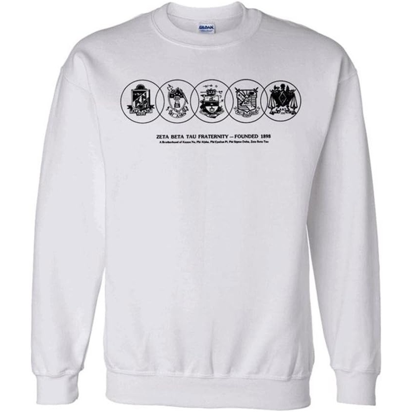 image:imageGreekgear Zeta Beta Tau ZBT Logo Crewneck SweatshirtLight Grey